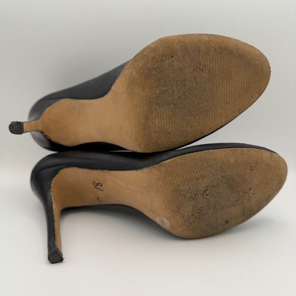 Julianne Hough 4 Sole Society Joey Black Leather Stiletto Pull On Ankle Booties - Picture 6 of 8